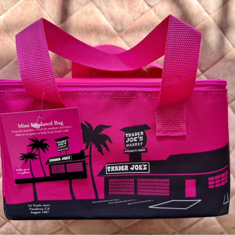 Trader Joe's Pink and Black Mini Insulated Bag